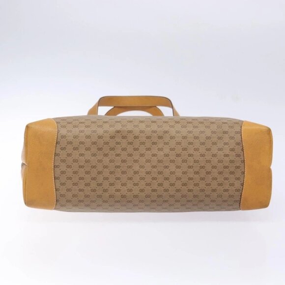 GUCCI Micro GG Supreme Tote Bag PVC Beige Gold Auth ki5973 - Picture 7 of 16